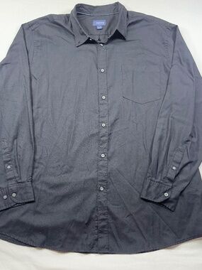 MENS DRESS SHIRT 2XLT BLACK BASIC EDITION EASY CARE